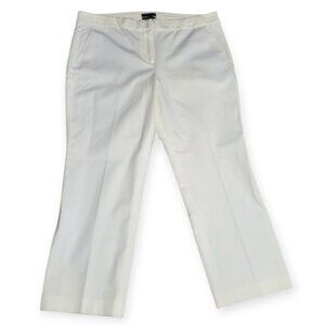 J.Crew Campbell Cropped Trousers White Stretch Pants Size 16